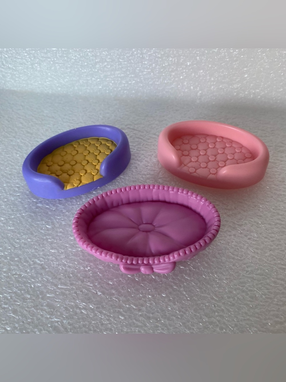 Set of 3 Vintage Littlest Pet Shop LPS Basket Beds